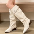 thumbnail image 5 of Elegant Mid Calf Boots With Sleek Finish And Side Buckle Detail for Fall Wear, 5 of 7