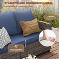 thumbnail image 4 of ELPOSUN 7 Pieces Outdoor Patio Furniture Set with Fire Pit Table, Outdoor Wicker Sectional Patio Conversation Set with Ottoman for Garden, Poolside, Backyard, Navy Blue Cushion, 4 of 10