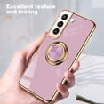 thumbnail image 7 of for Samsung Galaxy S22 Case with Screen Protector & Camera Lens Protector, Built-in 360° Rotation Ring Magnetic Stand, Luxury Shiny Plating Edge Shockproof Protective Cover (Purple/Golden), 7 of 7