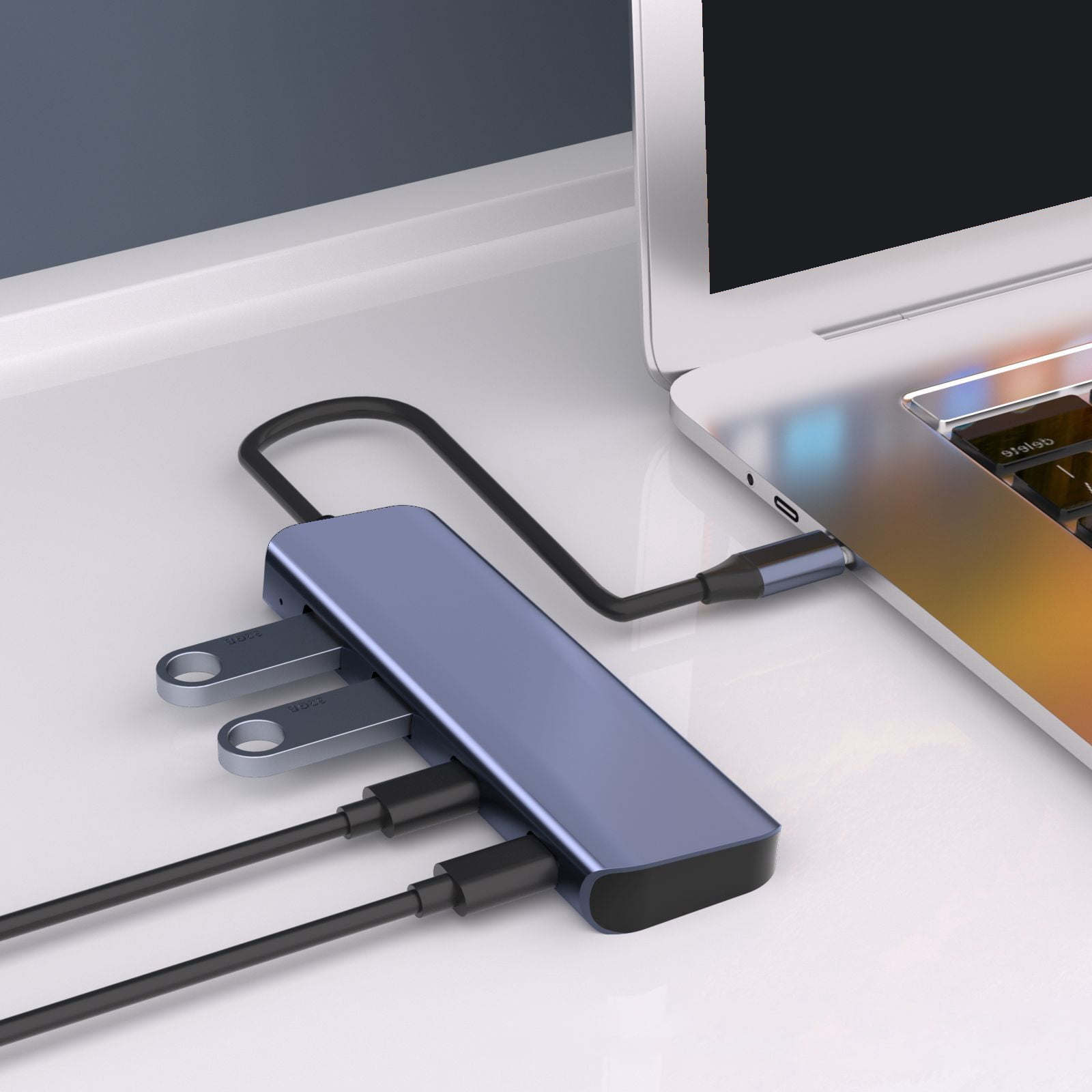 4 Port USB Hubs with 2 USB A and 2 Type C Port, Fast Speed 10Gbps Aluminum for Various Scenario