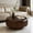 Round+Wal, variant on Round Carved Coffee Table with Elegant Sculptural Design, Handcrafted Center Table for Living Room or Lounge, Unique Artistic Piece with Finish