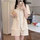 thumbnail image 1 of Pijama de verano para mujer, conjunto de 2 pantalones cortos de manga corta con estampado de bolsillo, ropa informal holgada y cómoda para el hogar, 1 of 4