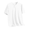 thumbnail image 5 of Hoen Summer Short Sleeve Tops for Men Button Round Neck Basic Shirts Soft Breathbale Casual Loose Pullover Shirts, 5 of 9
