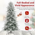 thumbnail image 3 of Topcobe 7 Feet Snow-flocked Artificial Christmas Tree Pre-lit Hinged Xmas Tree with Warm White LED Lights, Christmas Decorations for Indoor Party, 3 of 8
