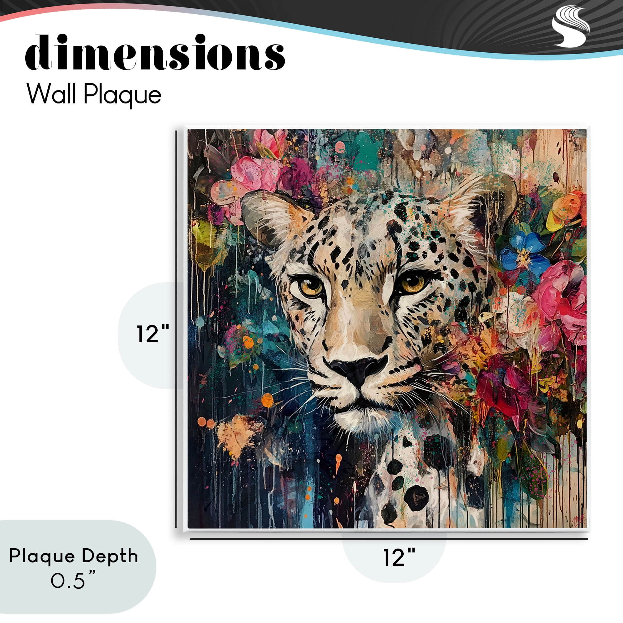 Stupell Industries Cheetah & Exotic Blooms Wall Plaque Art, design by Marta Wiley