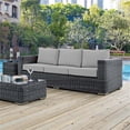 thumbnail image 2 of Modway Summon Modern Aluminum and Rattan Patio Sofa in Canvas/Gray, 2 of 5