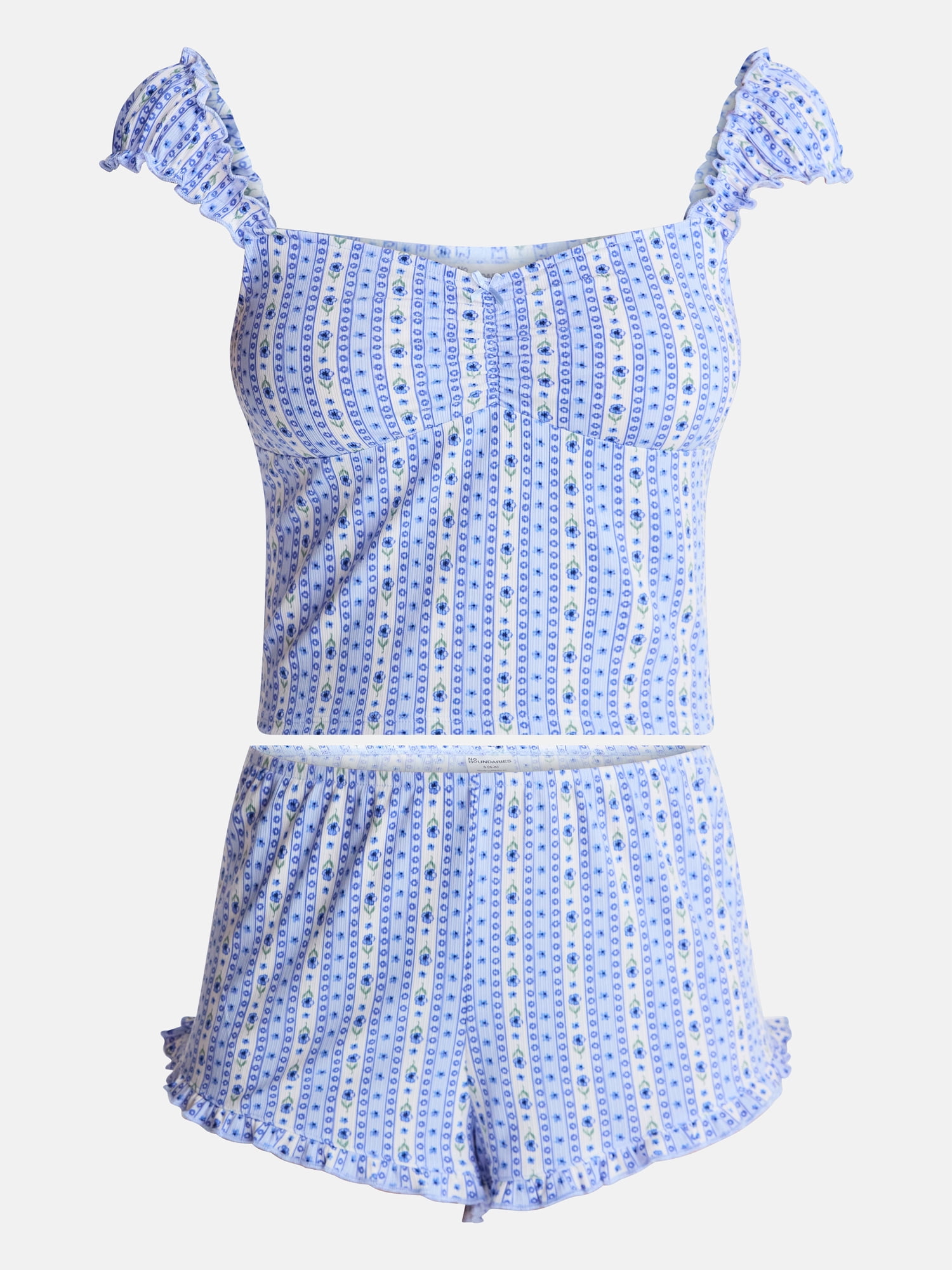 No Boundaries Cap Sleeve Top and Shorts Sleep Set, 2-Piece, Women's XS-XXL
