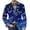 Blue, variant on Halloween Full Print Casual Suit Coat For Men Classic Pumpkin Skull Bat Mix Full Graphic Breathable Loose Daily Coat Blue L