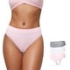 thumbnail image 1 of Tangas CRZ YOGA suaves de talle alto para mujer, sexy, cómoda, sin etiqueta, suave, elástica y transpirable, ropa interior femenina, paquete de 3, gris/blanco/rosa, XXS, 1 of 4