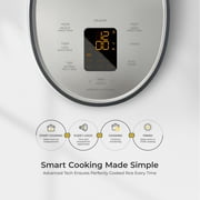 CUCKOO Micom Rice Cooker 3-Cup Uncooked / 6-Cup Cooked with Nonstick Inner Pot, Small Rice Maker with 8 Menu Options, Fuzzy Logic Technology, Auto Clean, Quick Rice Mode, Gray (CR-0375FG)