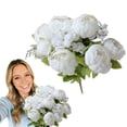 thumbnail image 2 of Artificial Peony Stem Realistic Faux Floral Bloom With Filler Greenery For Living Room Home Table Centerpiece Decor, 2 of 9