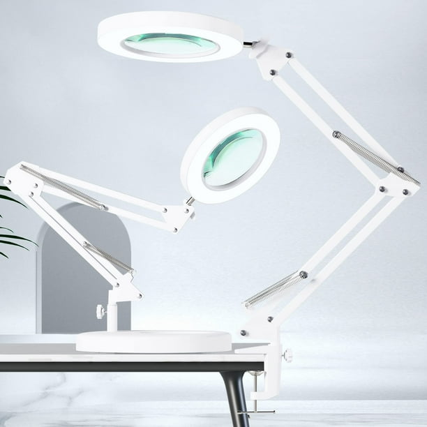 KIRKAS Magnifying Glass with Light and Stand, 10X Real Glass 2in1