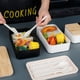 thumbnail image 4 of Fiambrera Bento con 3 cubiertos - Fiambrera estilo japonés a prueba de fugas para la escuela y el trabajo, libre de BPA - Caja con tapa de bambú para transporte de alimentos kaili Sencillez, 4 of 4