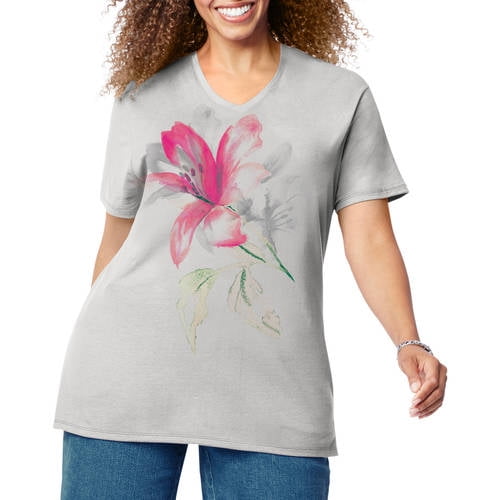 women's v neck printed t shirts