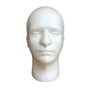 Male Suntan Styrofoam Mannequin Head - 11 1/2H