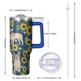 thumbnail image 2 of OBREWU French Bulldog Sunflowers Floral Tumbler with Handle and Lid,French Bulldog Sunflowers Floral 40oz Double Wall Vacuum Insulated Tumbler,Cups Gift for Women and Men, 2 of 7