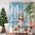 thumbnail image 4 of Christmas Seaside Shower Curtains for Bathroom, Snowman Red Bird Ocean Beach Tree Waterproof Fabric Shower Curtain for Bathroom Bathtub Decoration, Machine Washable, 60"x72", 4 of 9