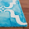 thumbnail image 4 of Safavieh Dip Dye Talbot Distressed Wool Area Rug, Turquoise/Ivory, 2'6" x 4', 4 of 12