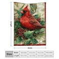 thumbnail image 3 of Creowell Cardinal Holly Leaves Warm Cozy Decorative Blanket 50*60in, 3 of 7