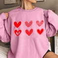 thumbnail image 1 of Qertyioot Chandail Cœur d'Amour Saint-Valentin, s Imprimé Mode Femme Manches Longues Col Rond Imprimé Blouse Ample Hauts, 1 of 3