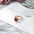 thumbnail image 5 of Gem Stone King 2.50 Ct Red Tiger Eye White Created Sapphire 18K Rose Gold Plated Silver Ring, 5 of 6