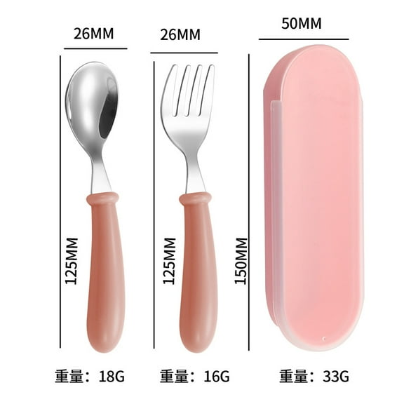 Personalized Kids Stainless Steel Utensil Set with Case, Reusable Fork and Spoon Set with for Lunch Travel & Outdoors