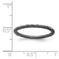thumbnail image 5 of 925 Sterling Silver Stackable Black-plated Twisted Ring Eternity Band Size 10, 5 of 6