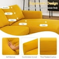 thumbnail image 6 of YYAo Loveseat Sofa Couches, Comfy Couch Soft Love Seats Sofa,L-Shaped Fabric Sectional Sofa with Chaise Lounge and Solid Wood Legs-Yellow, 6 of 10