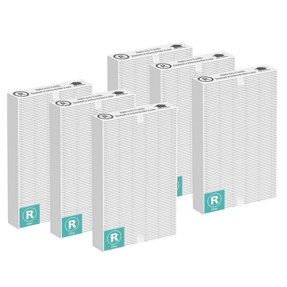 HPA300 HEPA Air Purifier Filter R for Honeywell Air Purifier HPA100/200/300 and 5000 Series, 6 Pack HEPA Filter Compatible with Honeywell R Filter (HRF-R3 & HRF-R2 & HRF-R1)