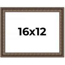 16x12 Ornate Brown Real Wood Picture Frame Width 1.5 Inches | Interior Frame Depth 0.5 Inches |