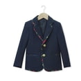 thumbnail image 2 of lcziwo Boys Suit Jacket Notch Lapel Single Breasted Blazers Slim Fit School Formal Blazer Kids Long Sleeve Sport Coat with Pockets Blue, 2 of 7