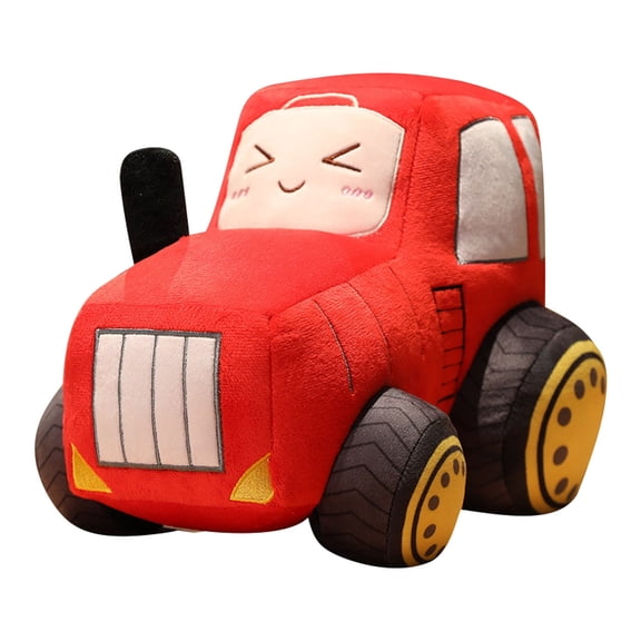 Soft Tractor Toy for Kids Animal Cartoon Doll Decorative Cushion Pillow Car