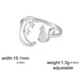 thumbnail image 3 of Wentin Rings Clearance! Personalized And Minimalist Women's Moon Star Cat Ring Stainless Steel Fashionable And Cute Animal Opening Ring Jewelry Gift, 3 of 5