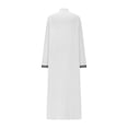 thumbnail image 5 of Muslim Men Thobe Long Sleeve Zipper Kaftan Thobe Casual Henley Shirts Embroidered Thobe Eid Clothes Men's Robe, 5 of 6