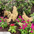 thumbnail image 3 of RealSteel Garden Art - Chickens 4 Pack, Life-Size Farmyard Yard Decorations (Textured Silver), 3 of 5