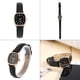 thumbnail image 3 of Relojes para Mujeres Dial Cuadrado de Cuarzo analógico Vestido de Pulsera de Reloj Correa de Cuero Reloj de Pulsera(Black) Ecomeon no, 3 of 6