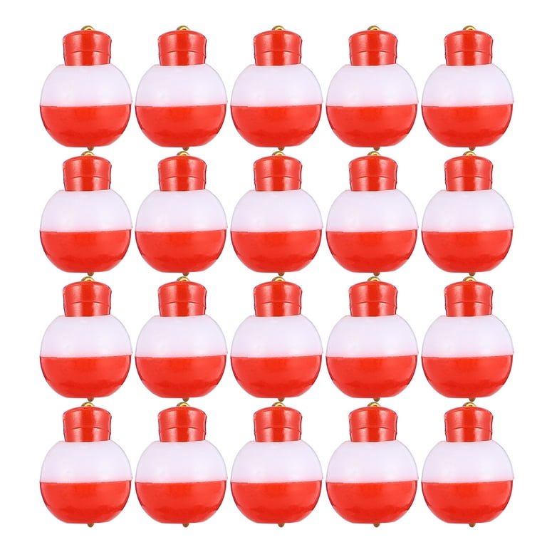 Etereauty 20pcs Ball Float Plastic Float Sea Fishing Float Ring Floating Ball Luya Accessories Luya Bait for Fishing Lover (13mm Red White), Size: 3.94 x 1.18 x