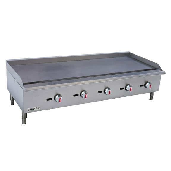 60 in. Commercial Thermostatic Countertop Gas Griddle in Stainless Steel