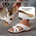 thumbnail image 4 of Rokment Beach Flower Orthopedic Arch Support Walking Backless Sandals for Women 2026 Boho Comfortable Casual Leather Ortho Platform Wedge Low Heel Dress Slip on Slippers White Size 7.5, 4 of 6