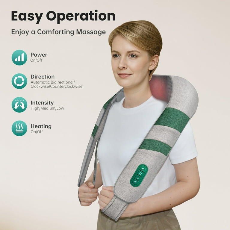 Snailax Cordless Shiatsu Neck and Shoulder Massager with