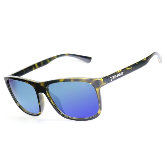 Peppers Gaucho Japanese Yellow Demi With Brown Polarized Lens Comes With Diamond Blue Mirror Sunglasses