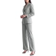 thumbnail image 4 of INSPIRE CHIC Women 2 Piece Pant Suits Set Long Sleeve Double Breasted Blazer Pants X Small Gray, 4 of 5