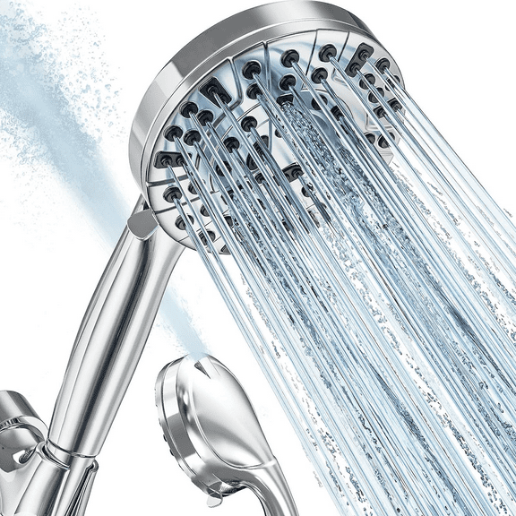 Scootworks Shower Head, 10 Mode Setting Detachable Shower Head with Handheld, High Pressure Shower Head with Hose 59 inch Stainless Steel and Adjustable Bracket, Handheld Shower Head for Bathroom Tub