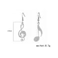 thumbnail image 2 of Dainty Music Note Asymmetrical Dangle Hook Earrings for Women Crystal CZ G Clef Musical Drop Fake Huggie Hoops Earring, 2 of 6