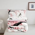 thumbnail image 5 of Homewish Japanese Ink Landscape Twin Comforter Sets,Cherry Blossom Floral Bedding Set,Pink Reversible,2 Pieces,1 Comforter and 1 Pillowcase, 5 of 7