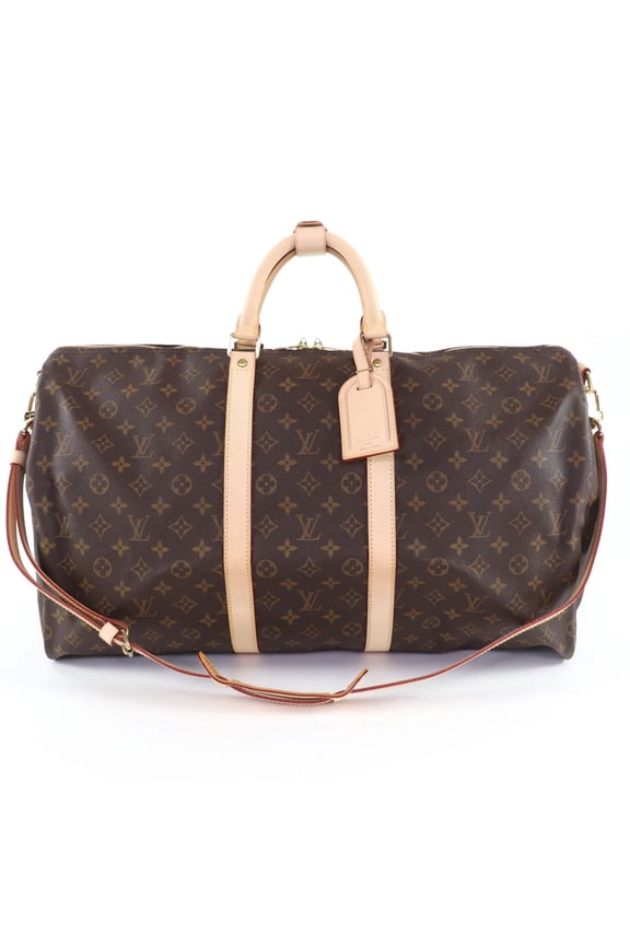 Pre-Owned LOUIS VUITTON M41414 Keepall Bandoulire 55 Monogram Canvas Boston Bag, Brown, Made...