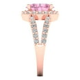 thumbnail image 3 of 2.78ct Oval Cut Pink Crystal 14k Pink Rose Gold Engraving Statement Bridal Wedding Halo Designer Ring Size 3.5, 3 of 5
