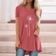 thumbnail image 3 of Mujeres moda Casual impresión camisas manga corta suelta Tee Tops túnica blusa Pompotops hfajkhk136399, 3 of 4