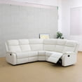 thumbnail image 6 of 3-Piece Sofa Set Off-White Fluff Fabric Modern Sectional with Adjustable Backrest, High-Density Sponge & Double Spring System for Living Room, 6 of 12