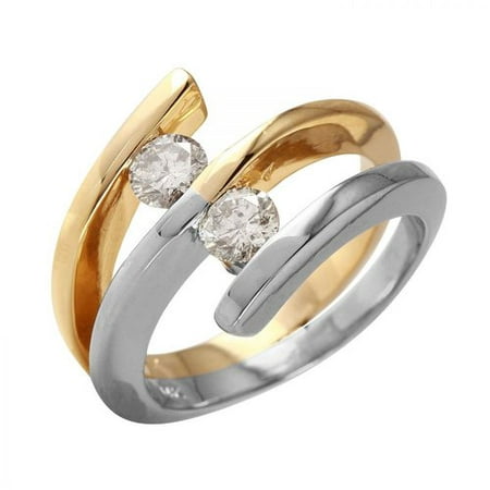 Foreli 0.66CTW Diamond 14K Two tone Gold Ring W Cert